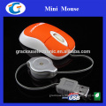 Gracious USB Mouse Retractable Travel Mini Black for Laptop Macbook Mac Computer